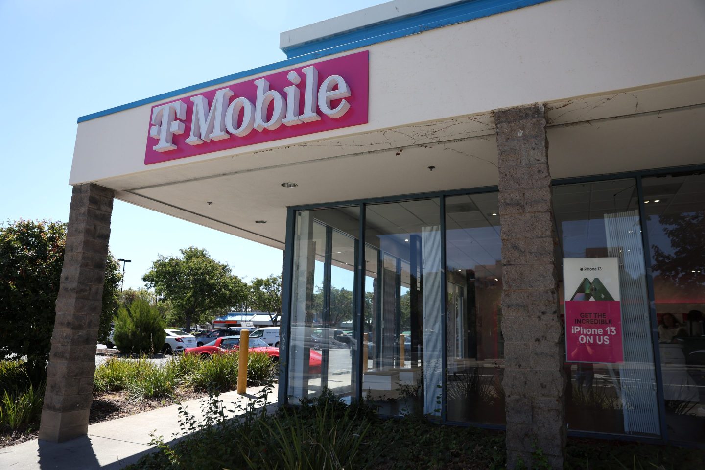 A view of a T-Mobile store in California