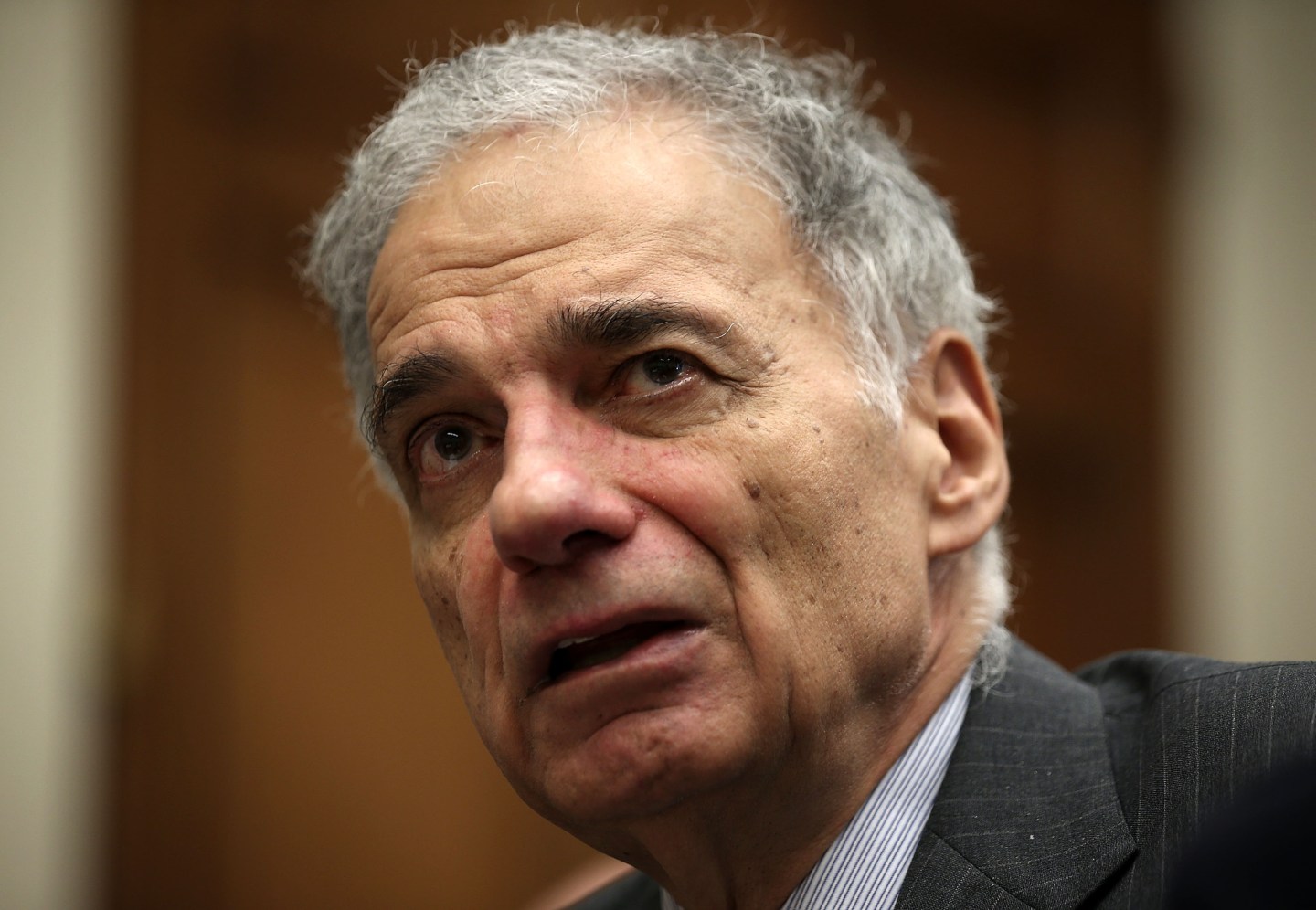 Ralph Nader speaking on Capitol Hill in 2013