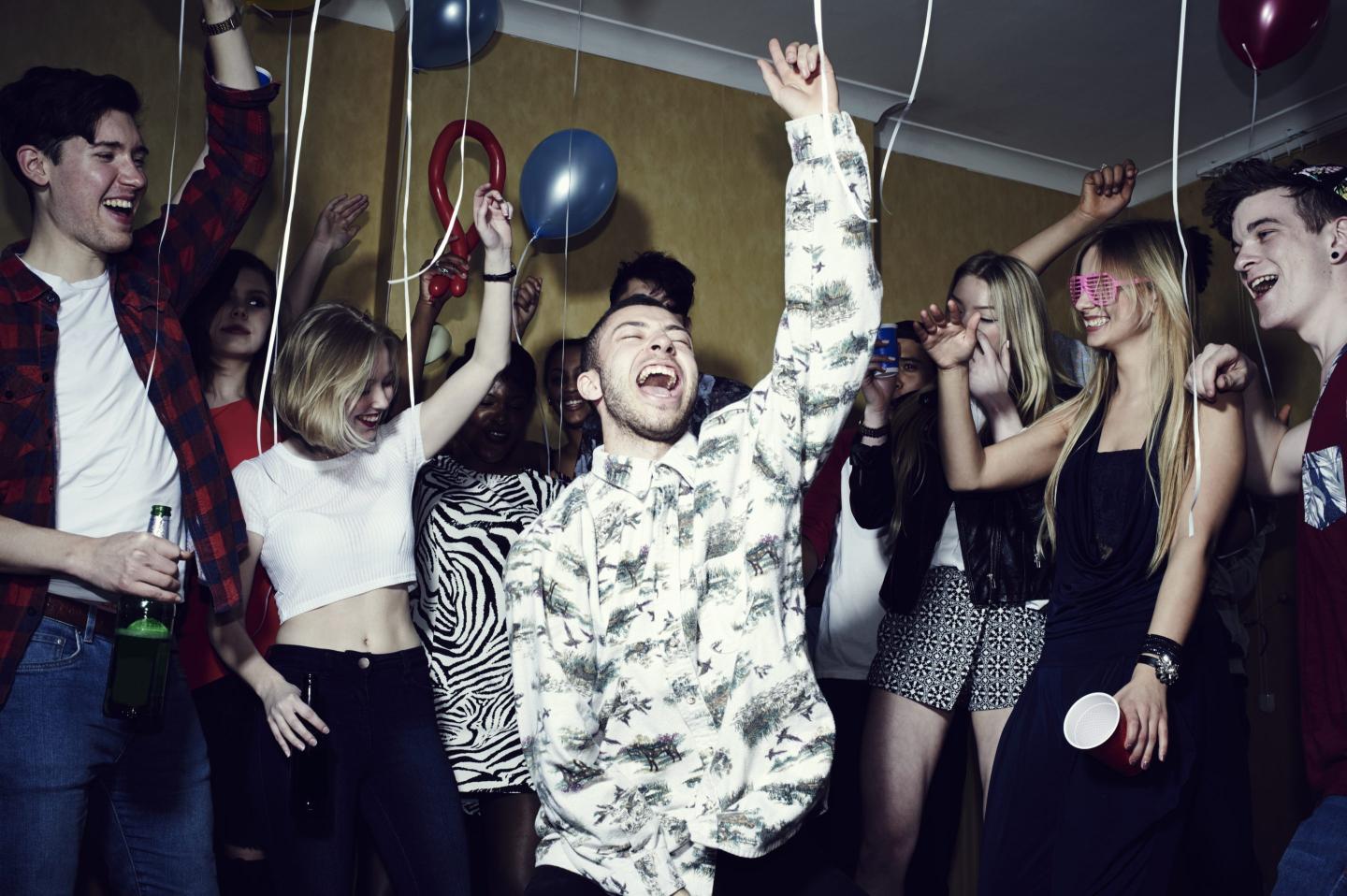 Group of friends having fun at a party