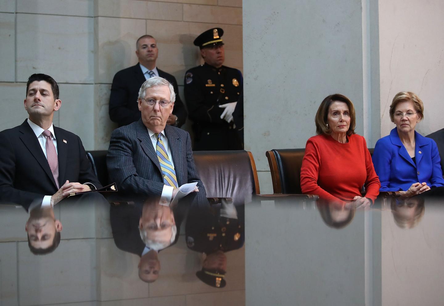 Paul Ryan, Mitch McConnell, Nancy Pelosi, Elizabeth Warren
