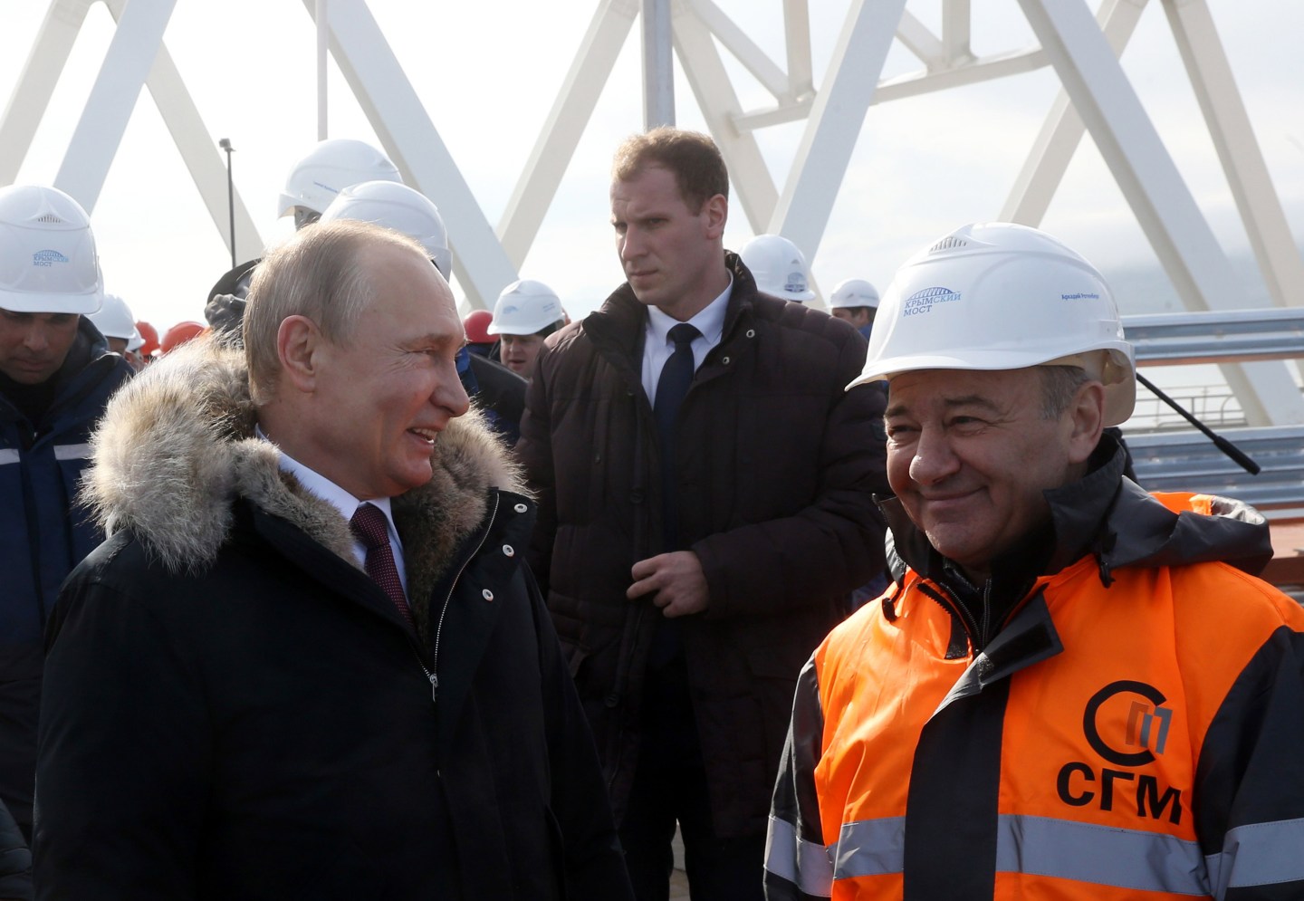 Arkady Rotenberg pictured with Russian President Vladimir Putin in 2018.
