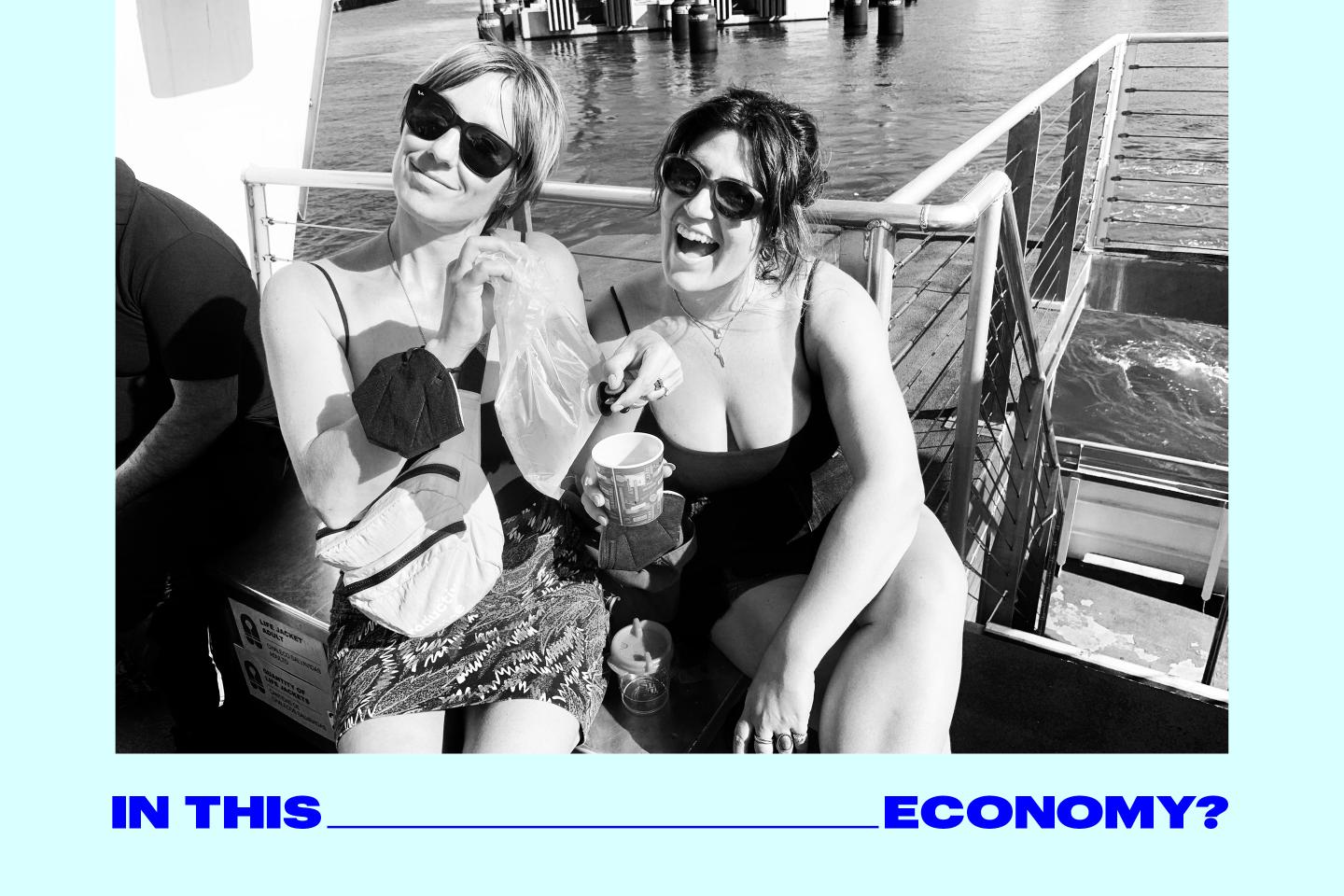 Jamie Feldman and Rachel Webster smile at the beach