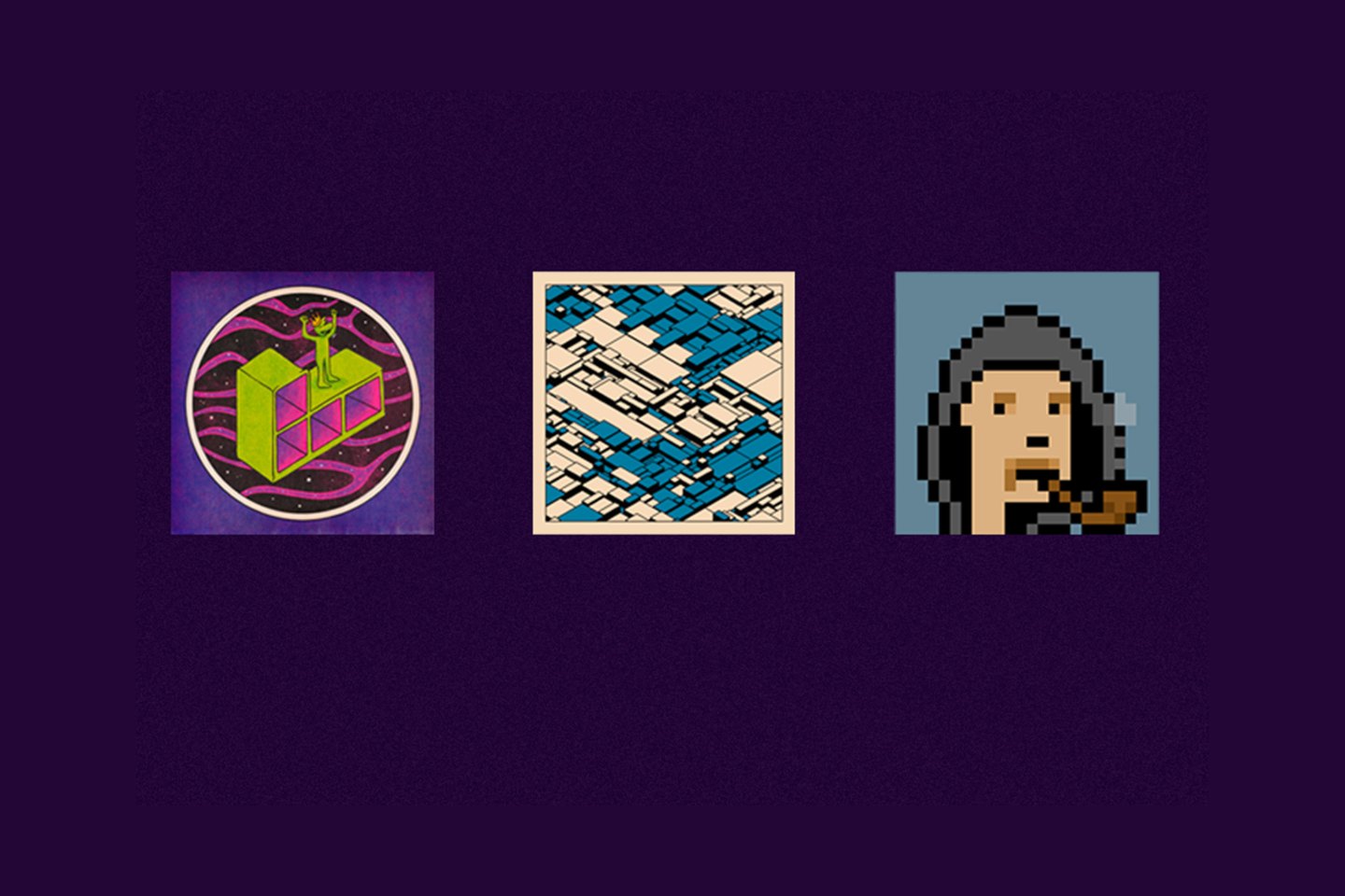 Photo of a logo and NFTs