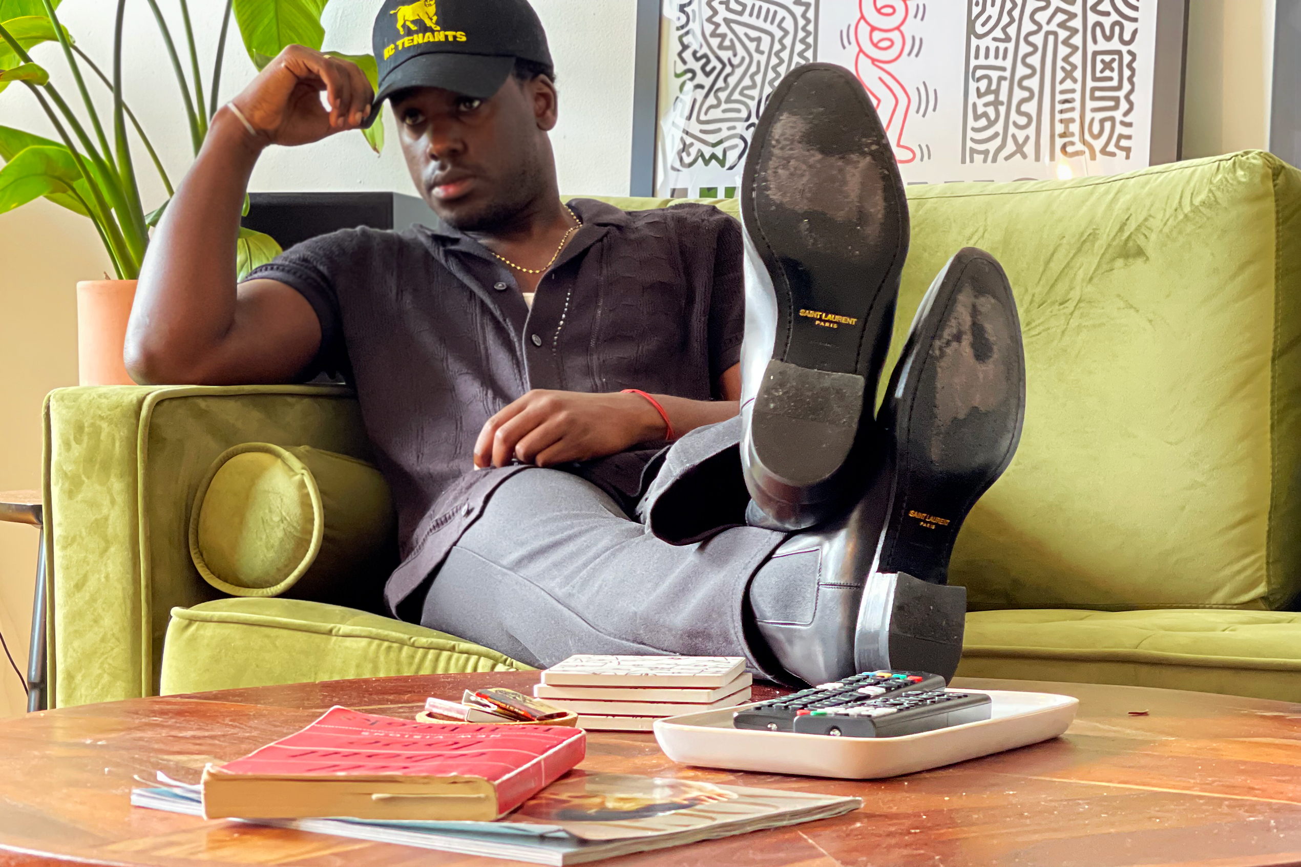 Author Trey Williams in his East Harlem apartment