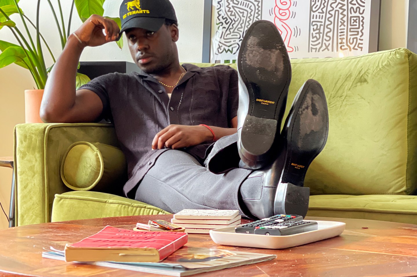 Author Trey Williams in his East Harlem apartment