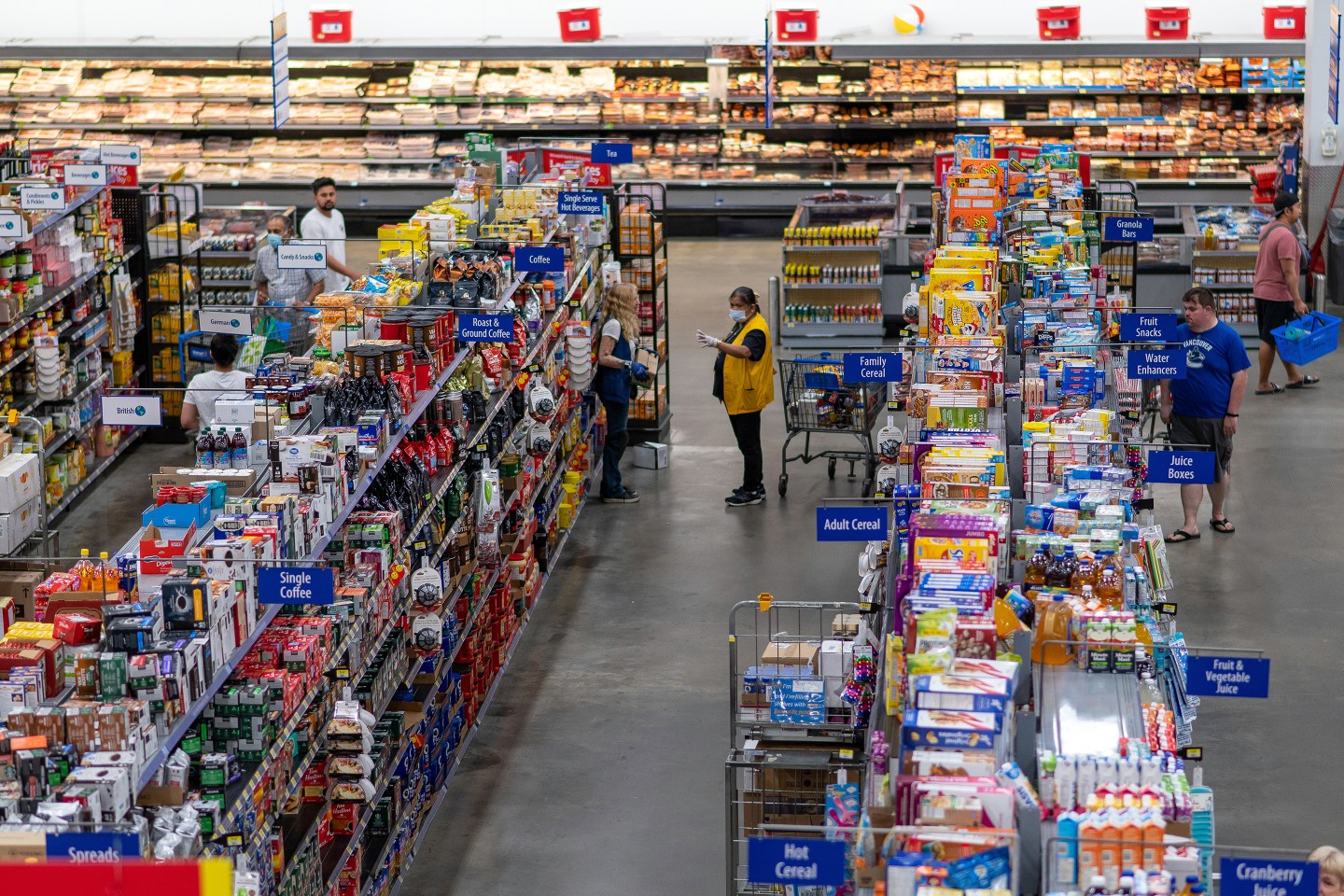 Shoppers in a Walmart store in Canada