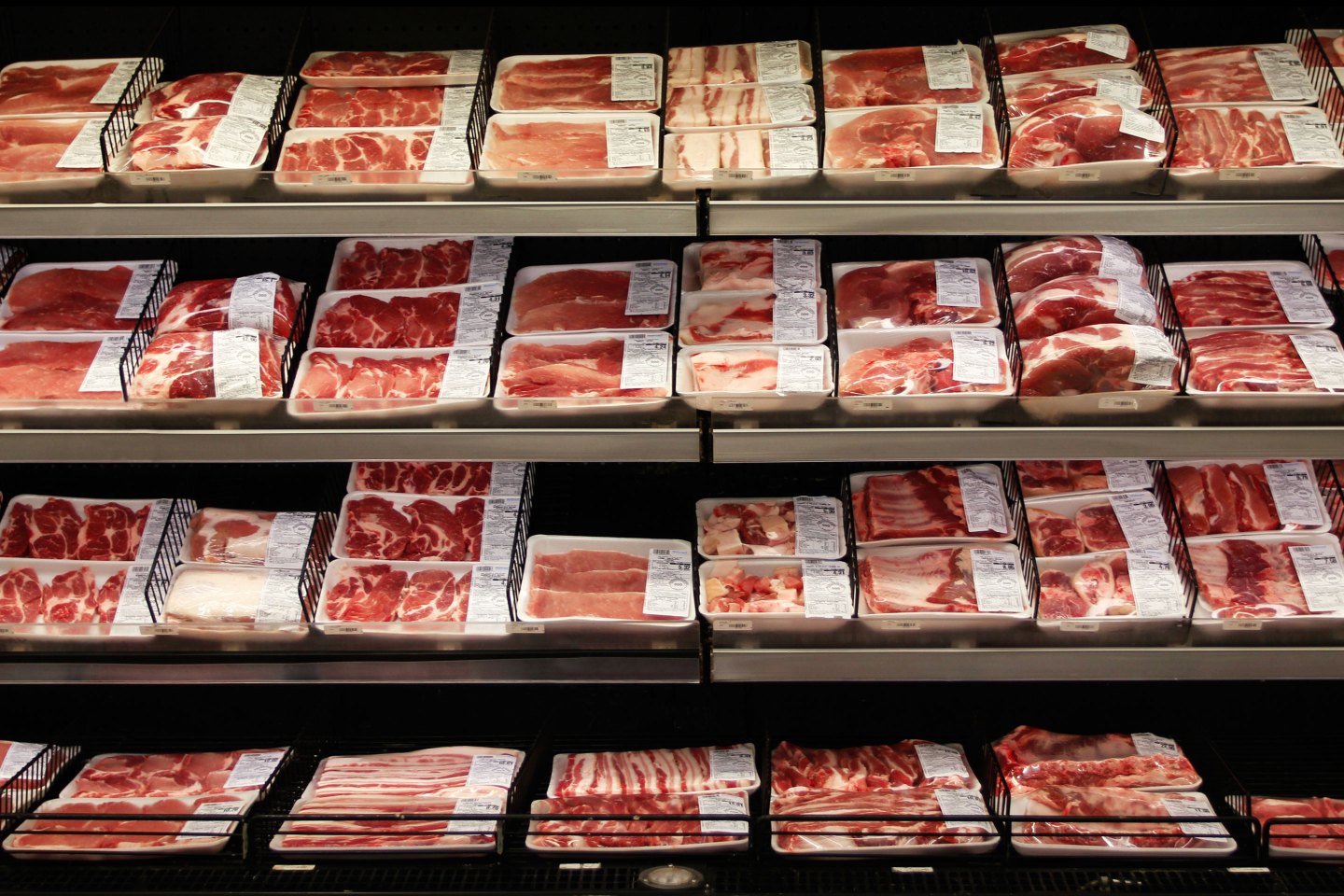 Meat department in a supermarket