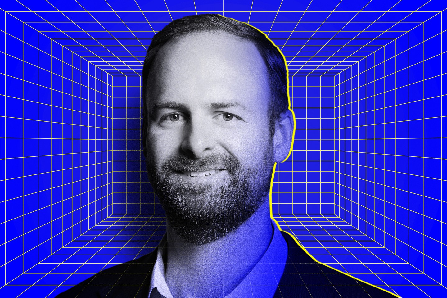 Portrait of Messari CEO Ryan Selkis in a dimensional background