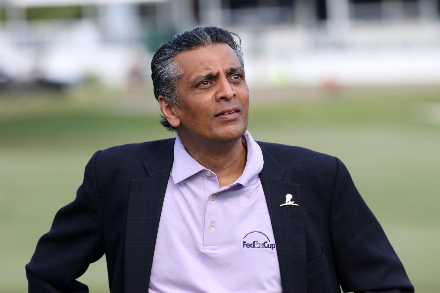 FedEx CEO Raj Subramaniam during the final round of the World Golf Championships - FedEx St. Jude Invitational on July 28, 2019 in Memphis, Tennessee.