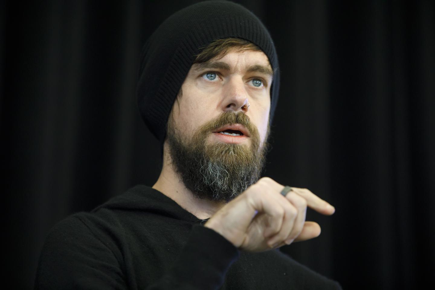 Shot of Jack Dorsey speaking onstage in 2019