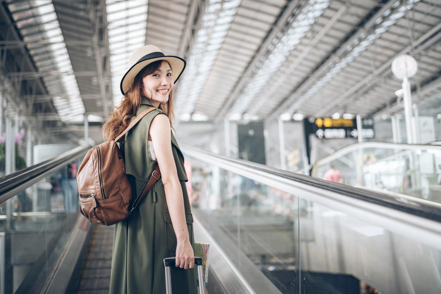 Traveler in airport