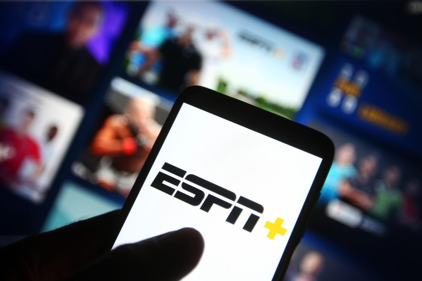 The image shows the ESPN+ app on a smartphone.