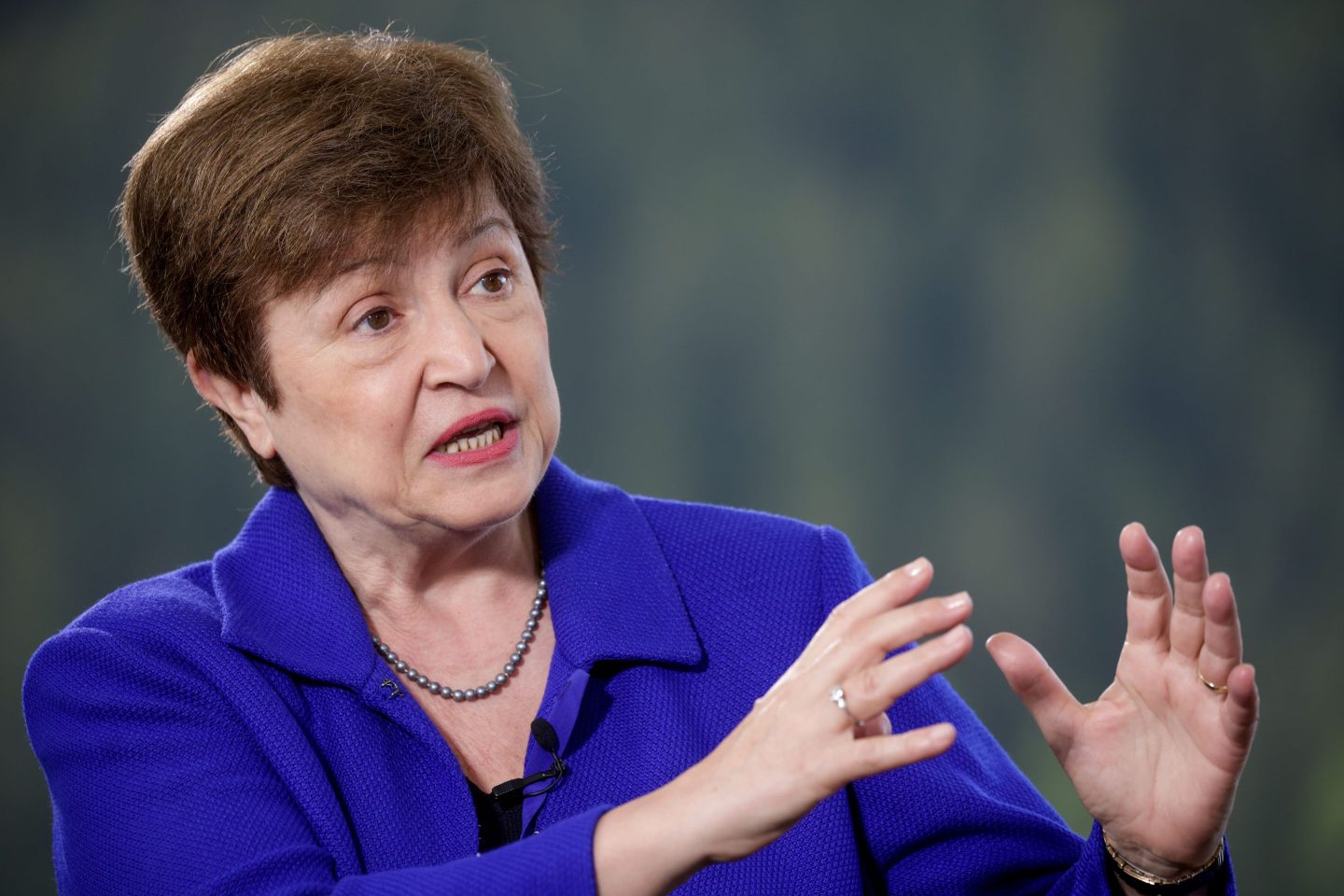Kristalina Georgieva, managing director of the International Monetary Fund (IMF), during a Bloomberg Television interview