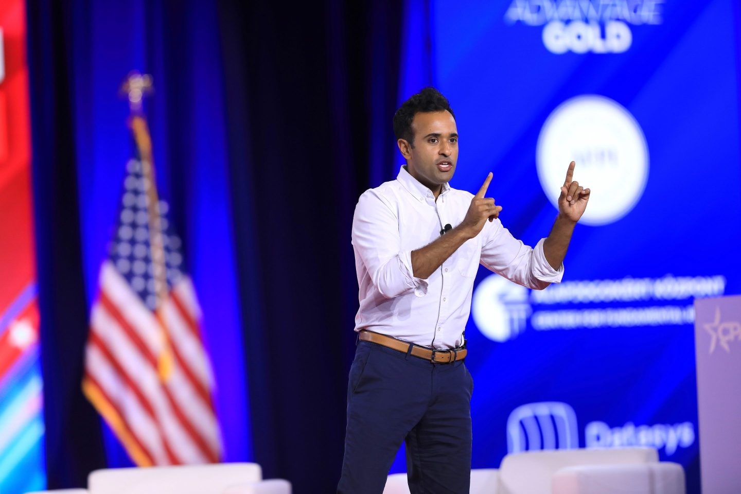 Vivek Ramaswamy, chairman and founder of Montes Archimedes Acquisition Corp., speaks during the Conservative Political Action Conference (CPAC) in Dallas, Texas, US, on Friday, Aug. 5, 2022.