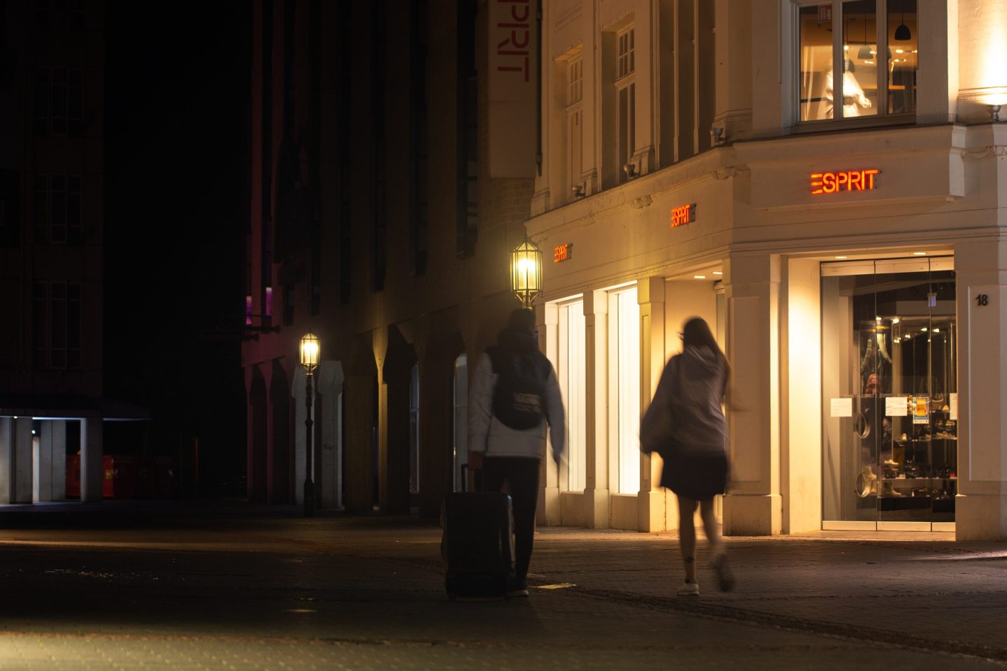 Dimmed lights are seen in the city center of Bonn, Germany, on Sep. 11 as part of energy-saving measures.