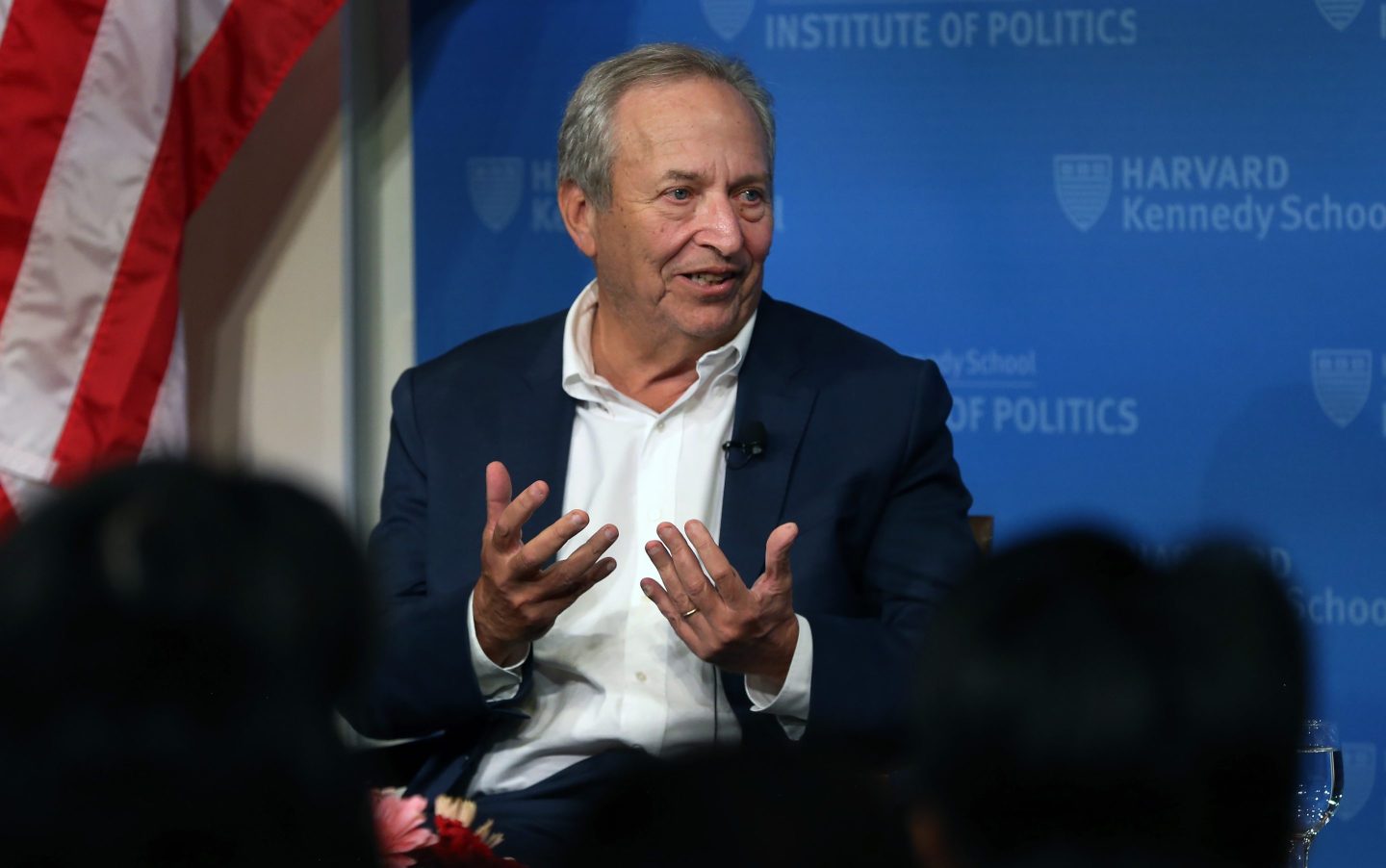 Lawrence Summers speaking at the Globe Summit