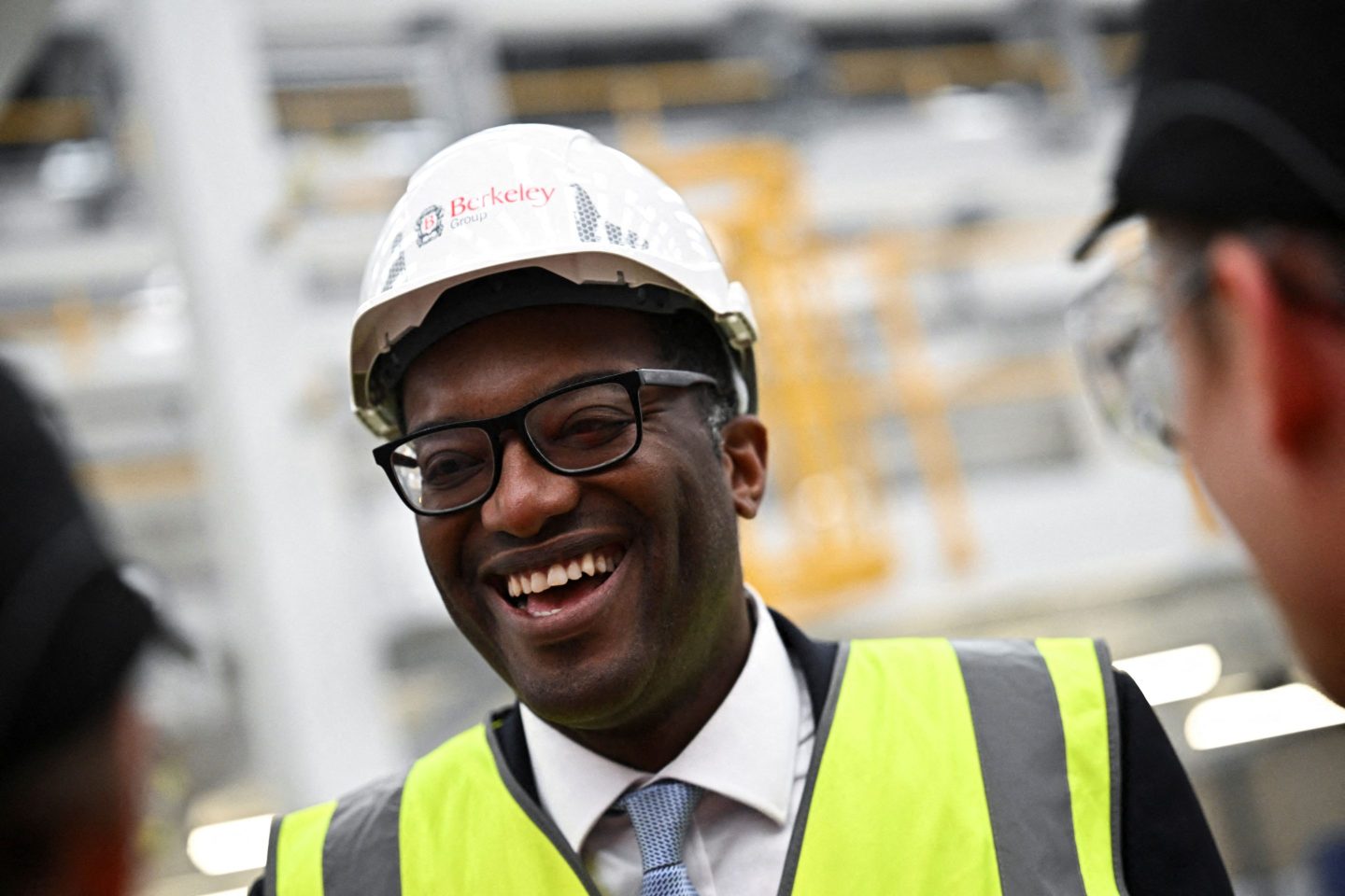 Britain's Chancellor of the Exchequer Kwasi Kwarteng visiting a factory this week.