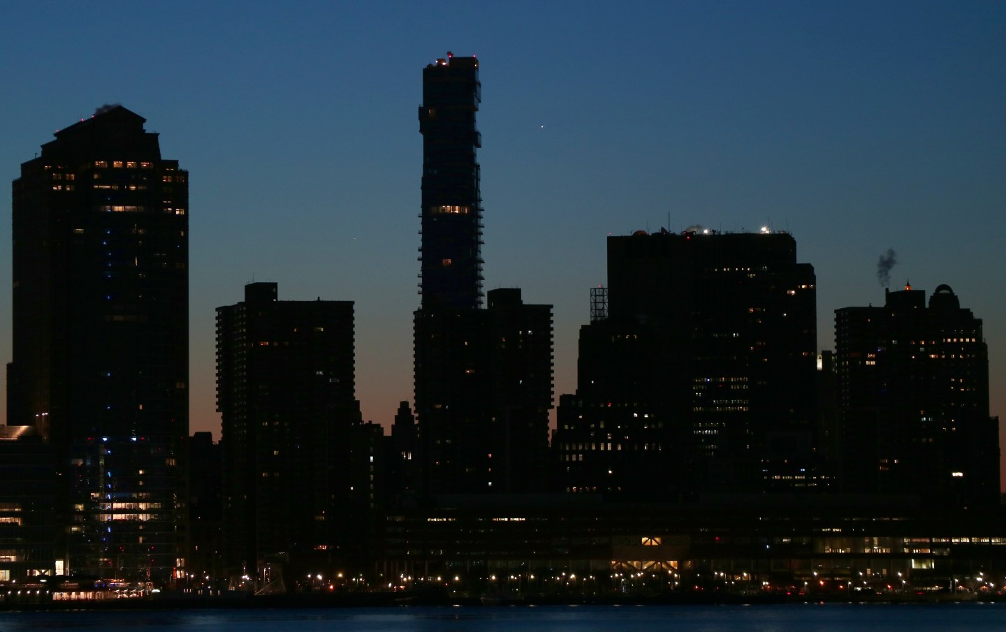 The Jenga Building (center) in New York City, as seen in March 2021.