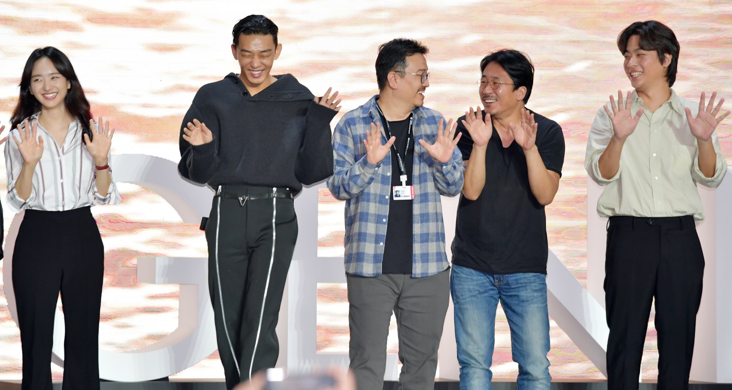 Actress Won Jin-A, actor Yoo Ah-In, director Yeon Sang-Ho, actor Yang Ik-June, Park Jung-Min arrive at the Open Talk Show for Netflix Original Series 'Hellbound' during the 26th Busan International Film Festival. VIP Research & Management sold all of its stock in Hellbound producer ContentreeJoongAng Corp. in late 2021 after the company’s Netflix series D.P. and Hellbound became the latest K-drama hits—the share jumped 44% last year, the most in six years.