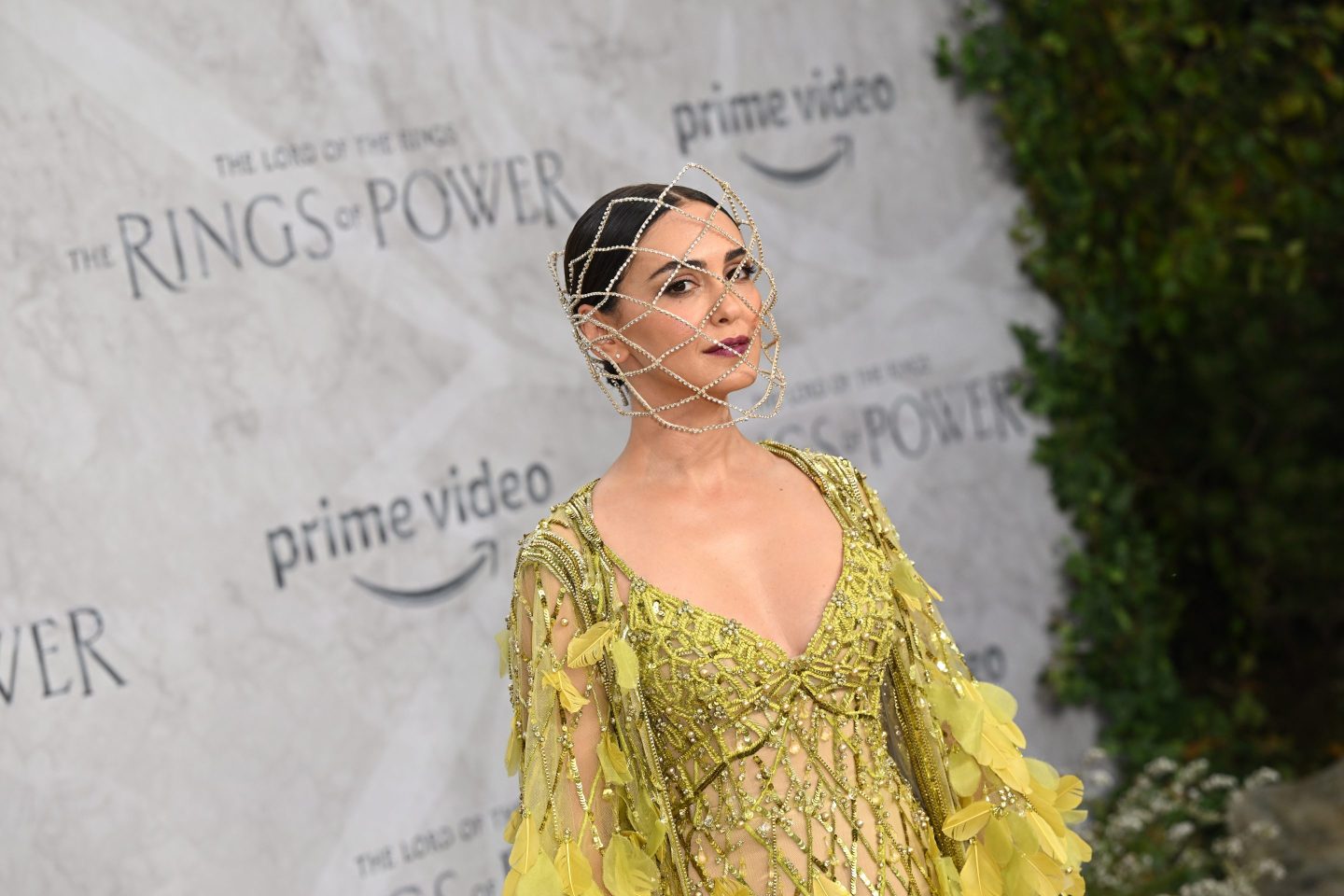 Actress Nazanin Boniadi attends “The Lord of the Rings: The Rings of Power” world premiere at Odeon Luxe Leicester Square, Aug. 30, 2022, in London.