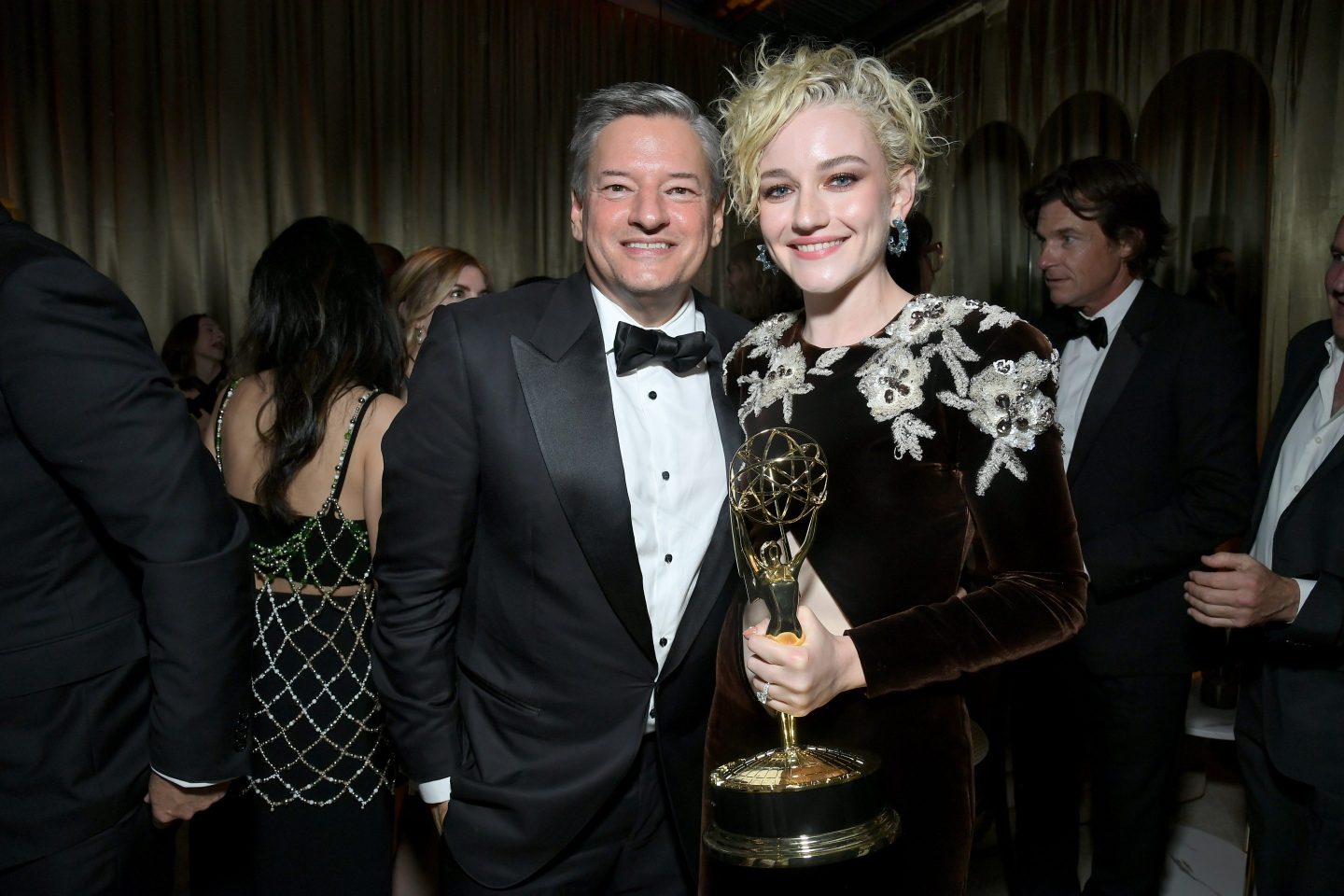 Netflix CEO Ted Sarandos and Ozark actress Julia Garner.