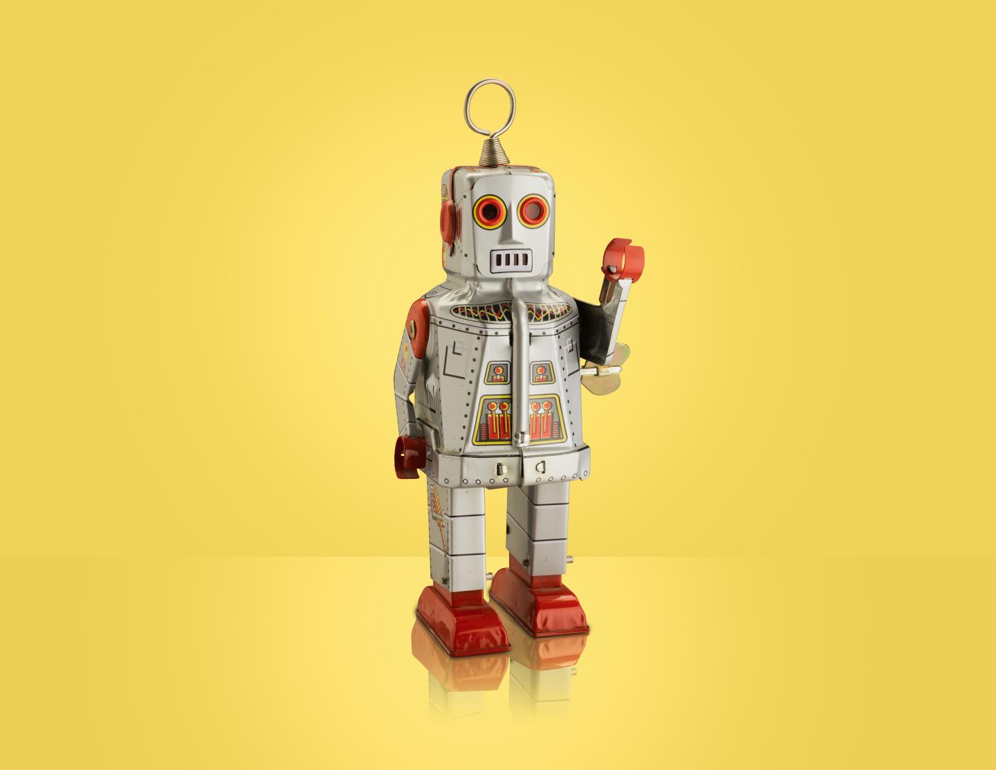 A toy robot.