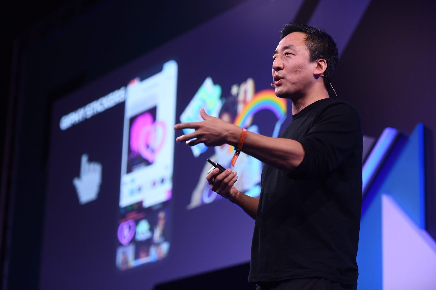 Giphy cofounder Alex Chung speaks at Wed Summit 2019 in Lisbon, Portugal.