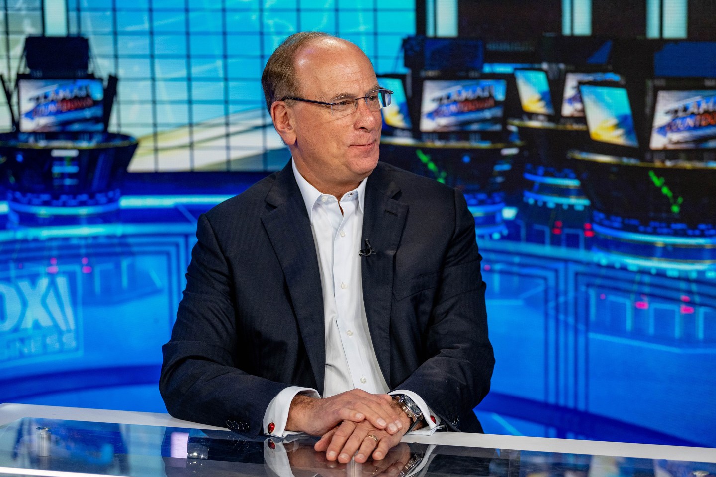 Blackrock Chairman and CEO Larry Fink on "The Claman Countdown" at Fox Business Network Studios.