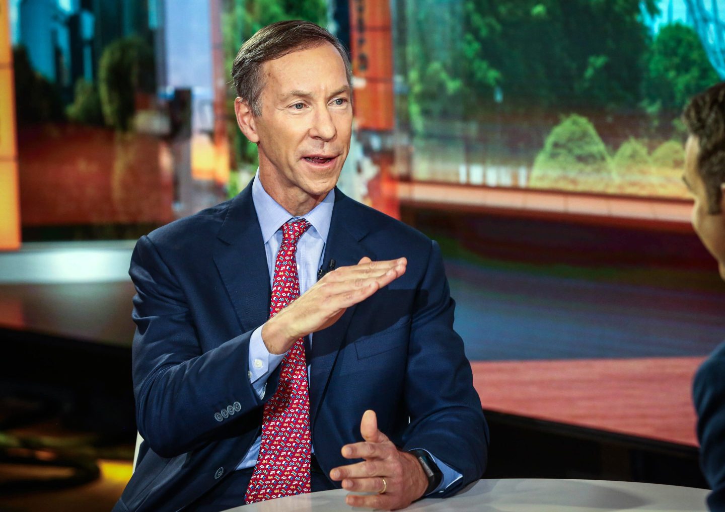 Photo of Bill McNabb speaking at an interview