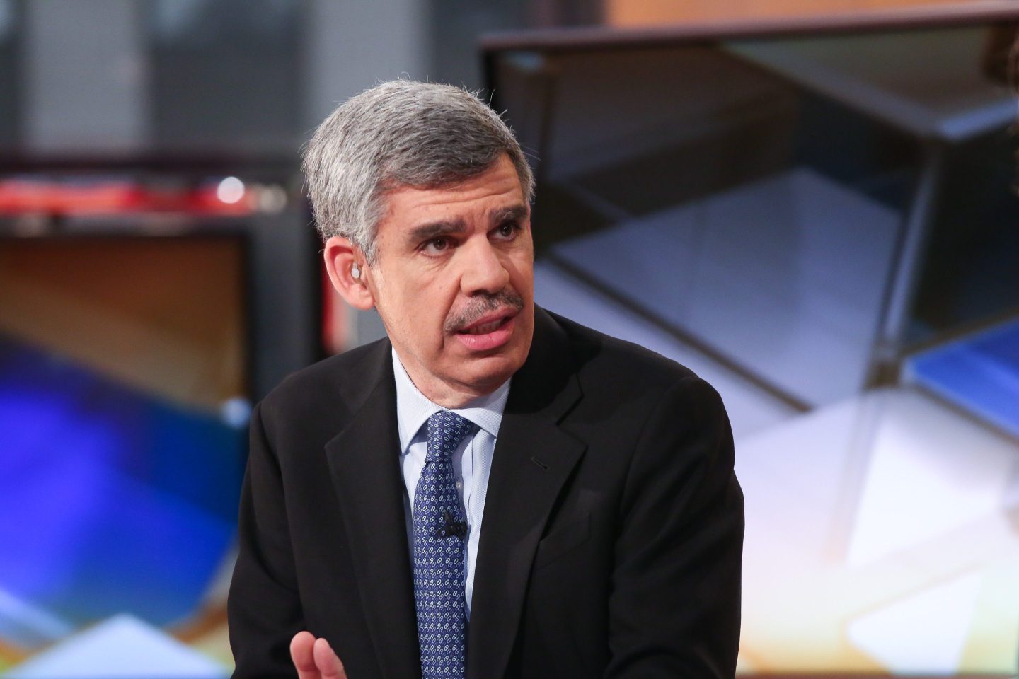 Mohamed El-Erian, Chief Economic Adviser of Allianz appears on a segment of "Mornings With Maria" with Maria Bartiromo on the FOX Business Network at FOX Studios on April 29, 2016 in New York City.