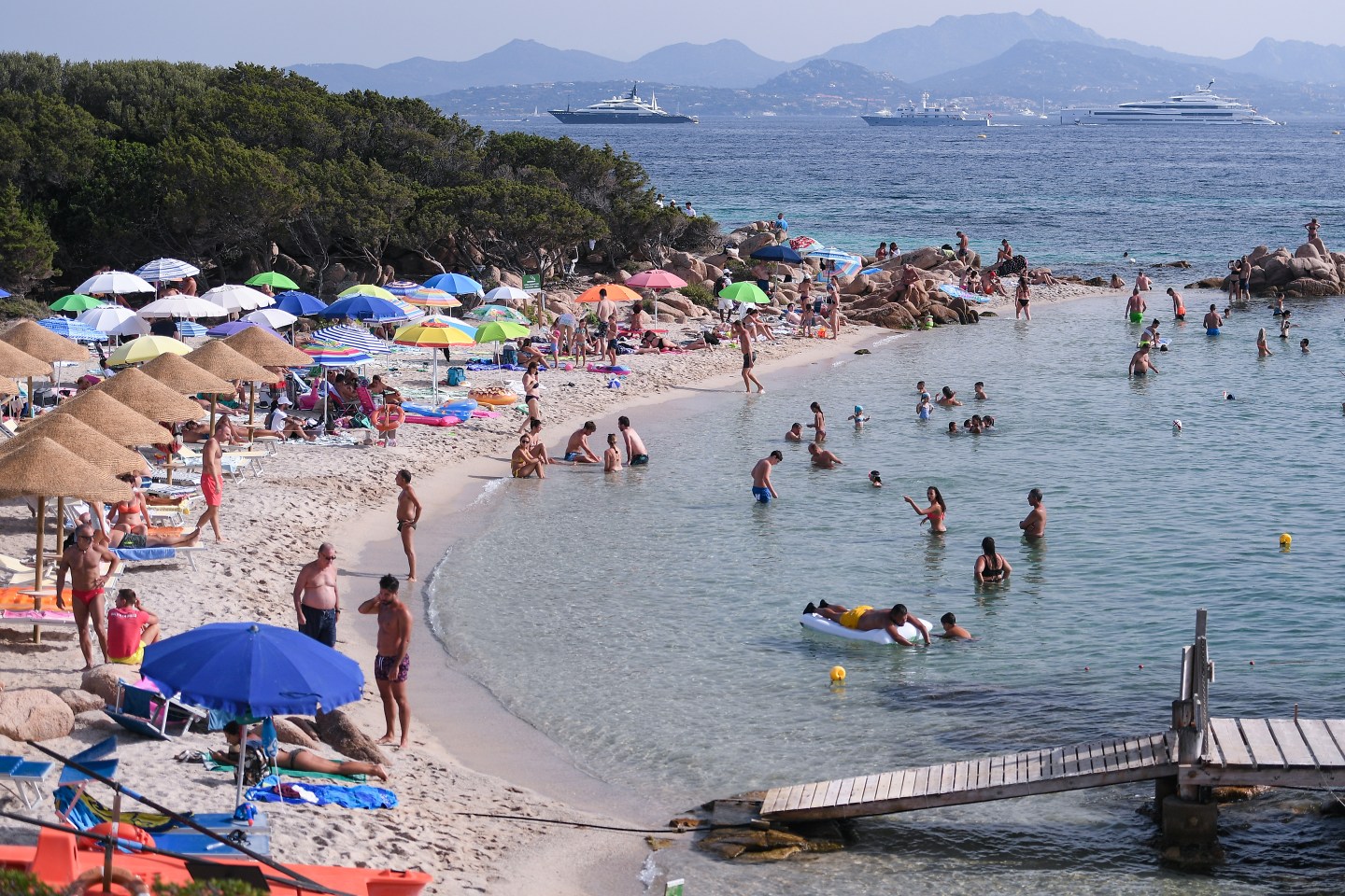 A general view of a beach on the Costa Smeralda in Sardinia.