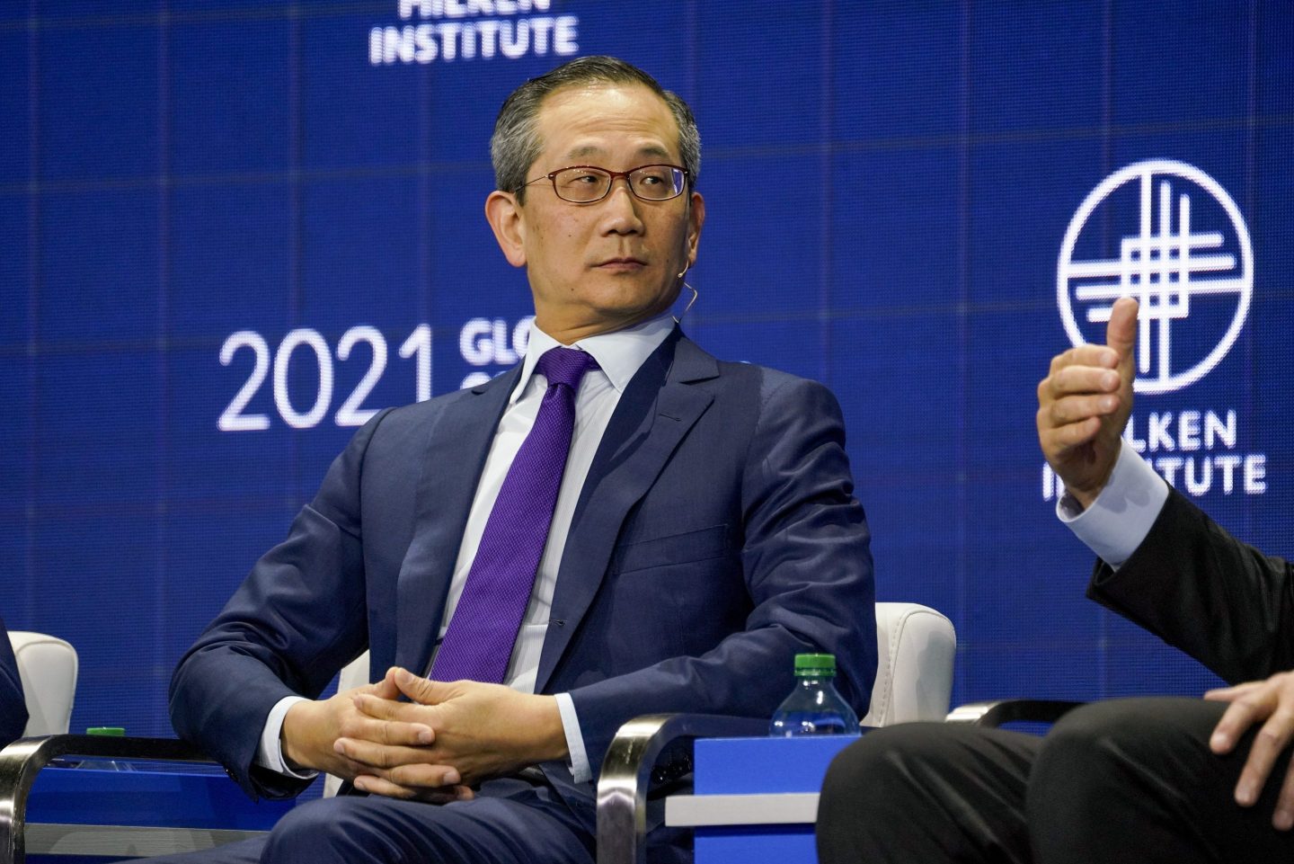 Kewsong Lee, chief executive officer of Carlyle Group LP, participates in a panel discussion
