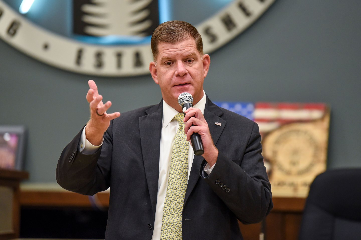 Labor Secretary Marty Walsh speaks.