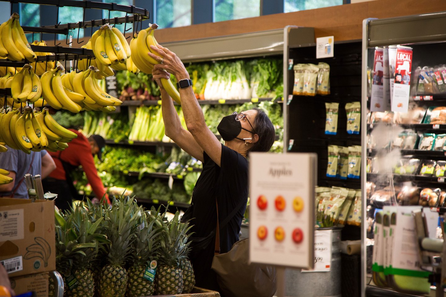 A woman shops at a grocery store in New York on September 13th.