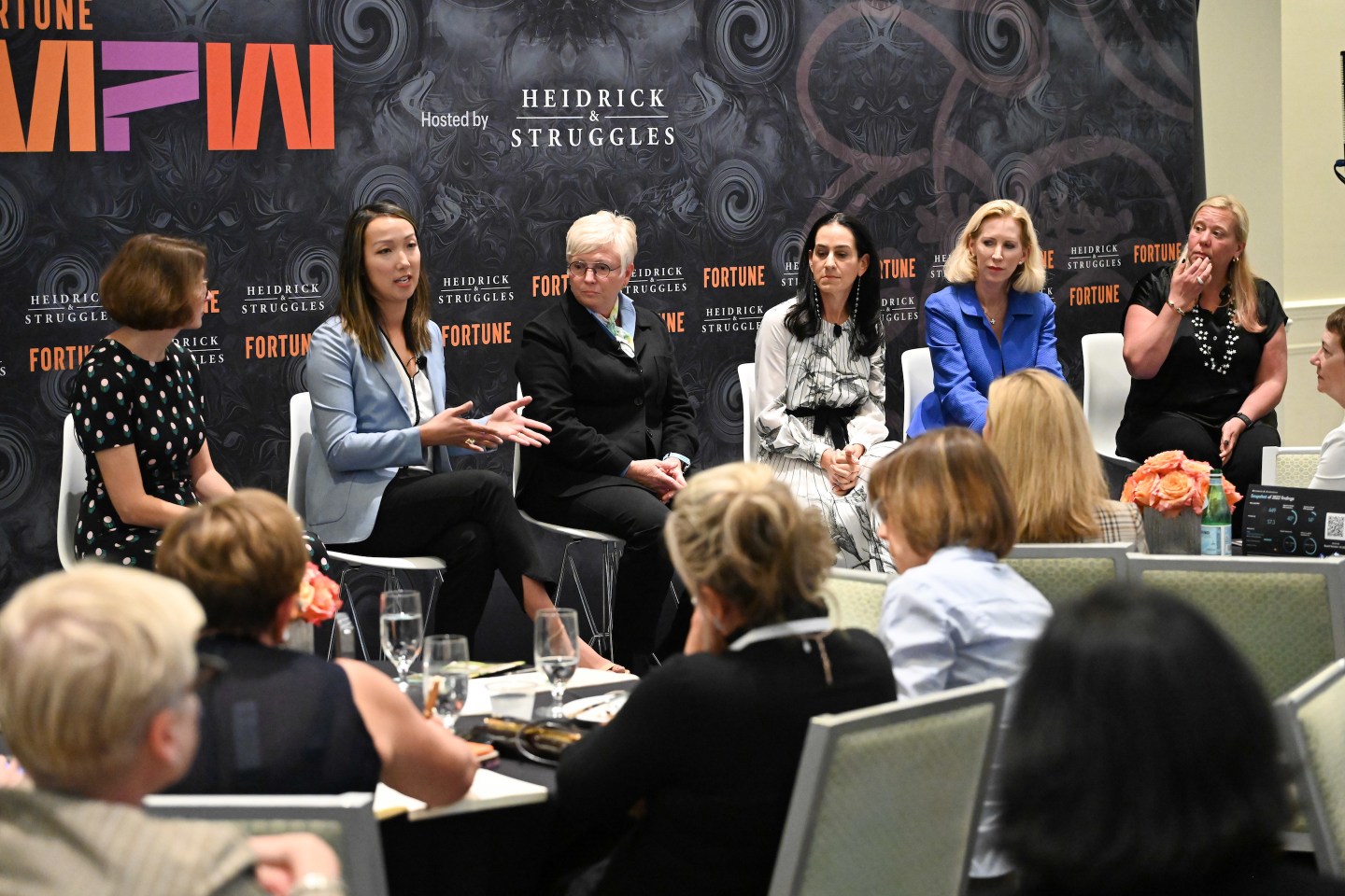 Executives from Marriott, Salesforce, Schneider Electric, and PwC discuss the new challenges for board members in 2022 at Fortune’s Most Powerful Women Summit in Laguna Niguel, Calif., Oct. 10, 2022.