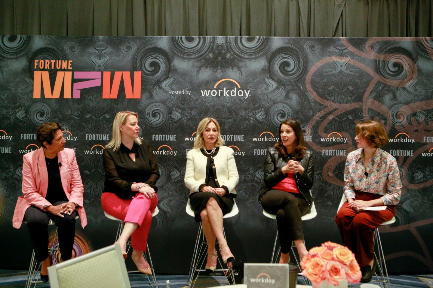 Executives from Qualcomm, H&R Block, Workday, and PagerDuty discuss workplace culture and changemakers at Coins2Day’s Most Powerful Women Summit in Laguna Niguel, Calif., Oct. 12, 2022.