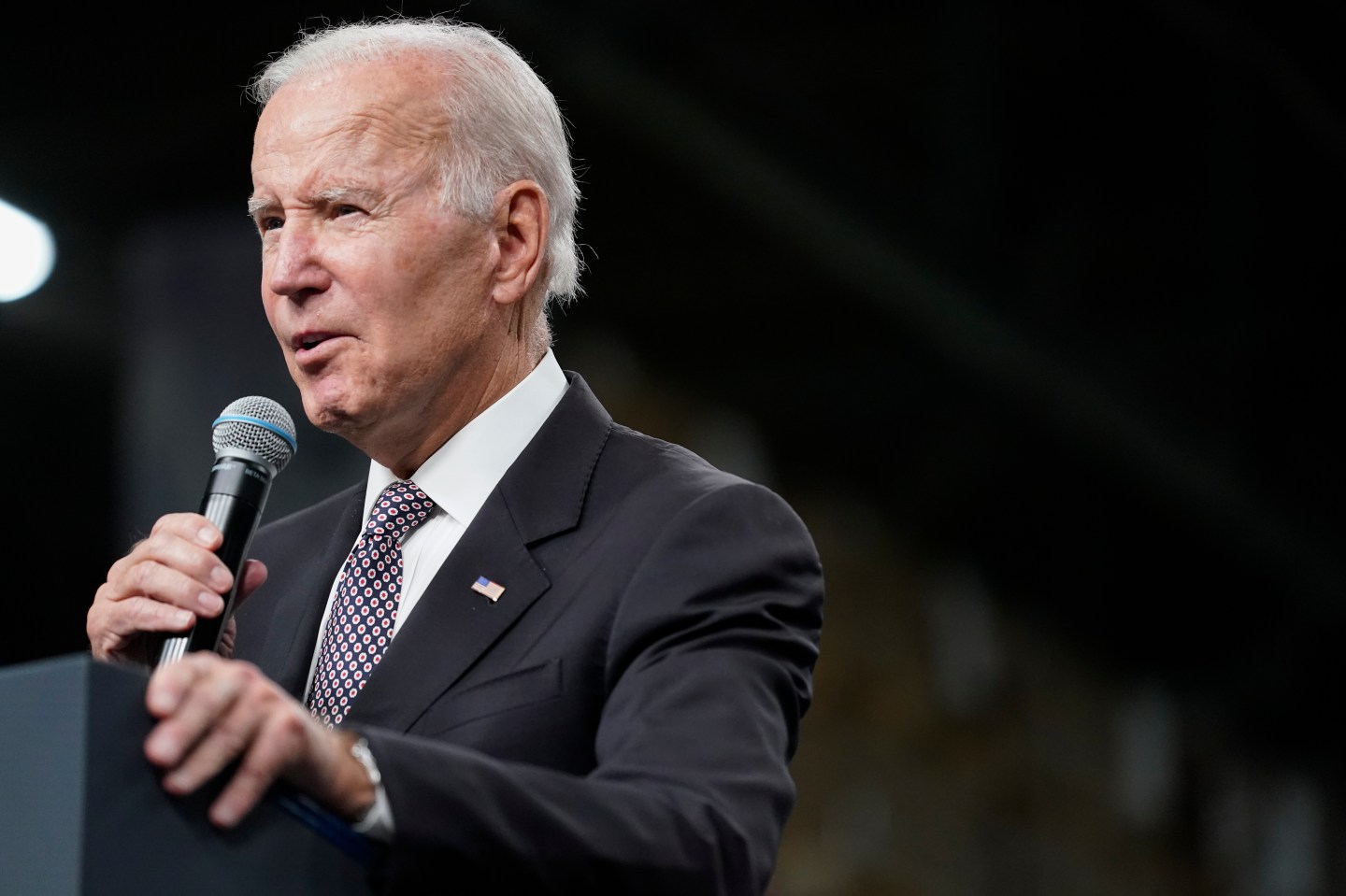 President Joe Biden speaks at an IBM facility in Poughkeepsie, N.Y., on Oct. 6, 2022.