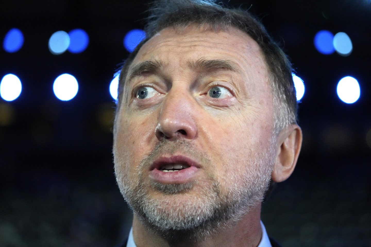 Russian businessman and founder of RUSAL company Oleg Deripaska speaks on the sidelines of the St. Petersburg International Economic Forum in St. Petersburg, Russia, Friday, June 17, 2022. Deripaska was charged in Sept. 2022 by a Manhattan federal court for violating U.S. sanctions.