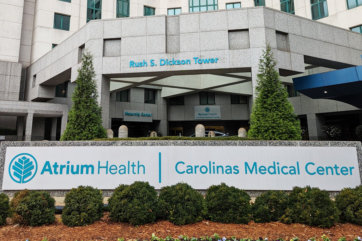 Carolinas Medical Center in Charlotte, N.C., seen on Oct. 24, 2022, is owned by Atrium Health. Atrium Health, North Carolina's largest hospital system, has declared publicly that in 2019 it provided $640 million in services to Medicare patients that were never paid for.