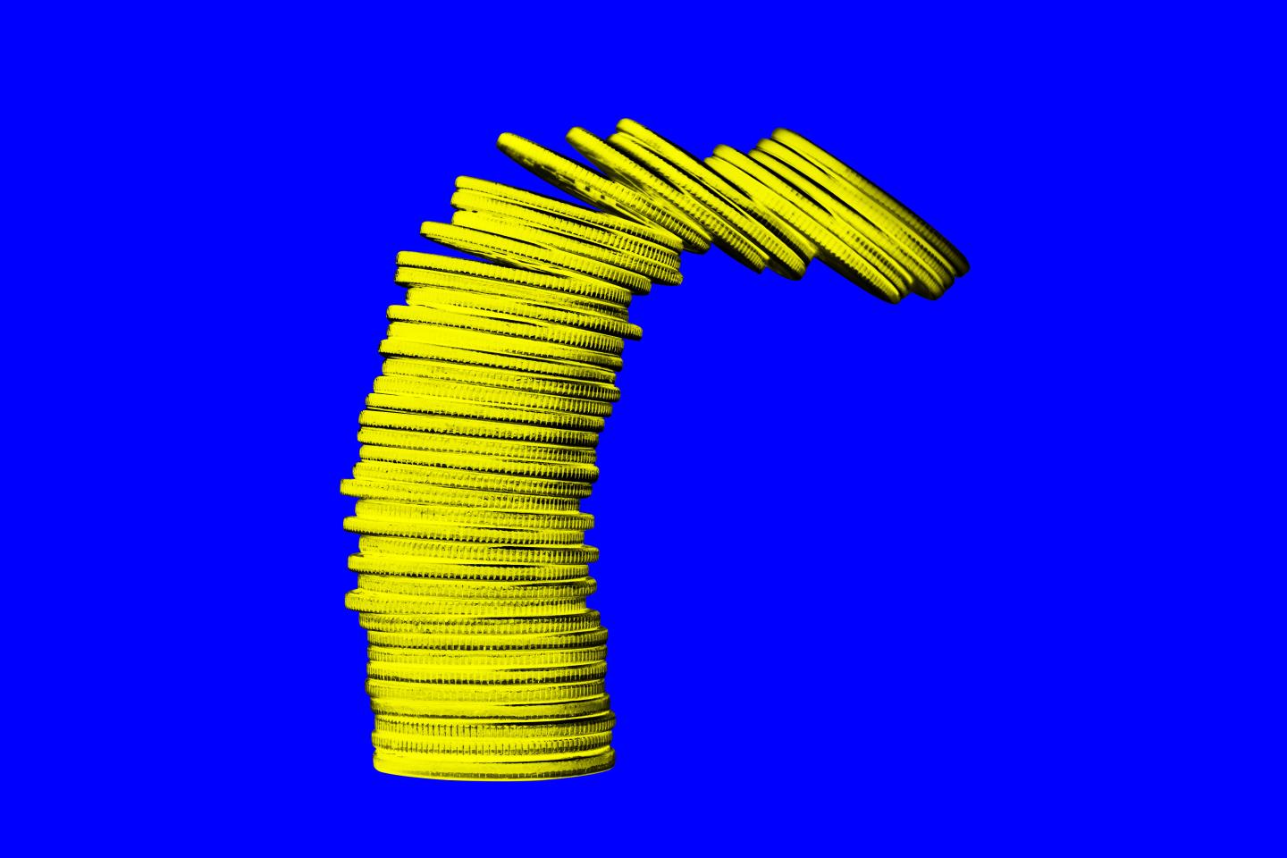 Stack of tokens tumbling