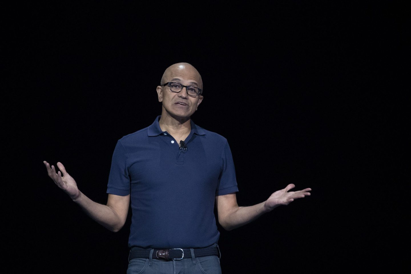 Satya Nadella speaking on a panel