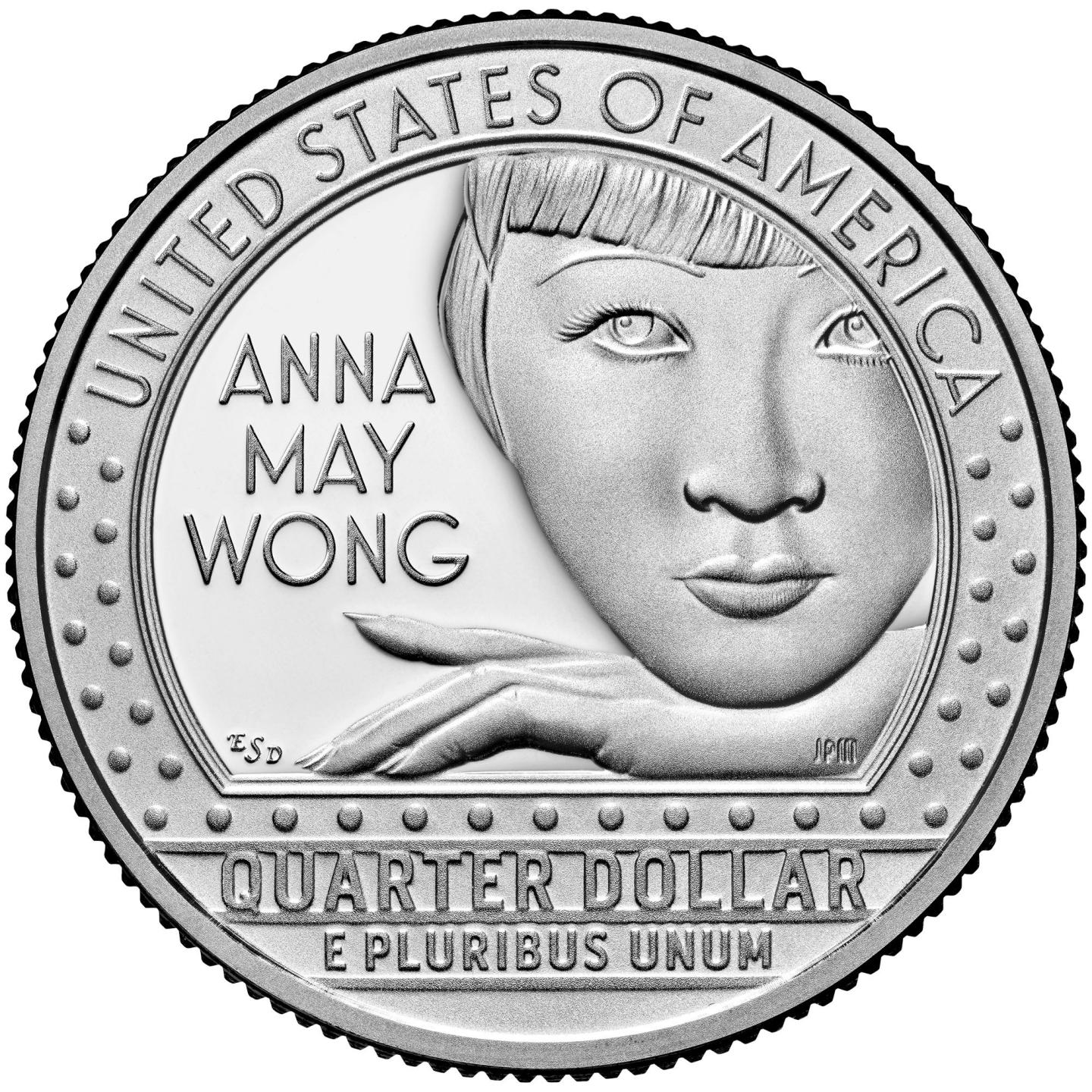 a new US quarter dollar is seen featuring, Anna May Wong