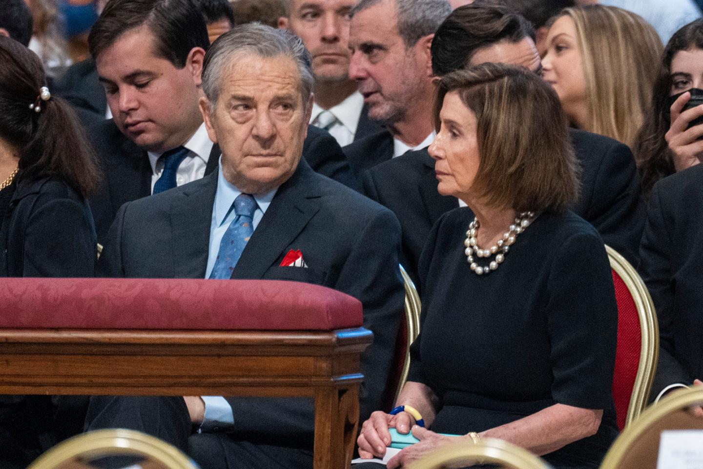 Paul Pelosi, left, with Nancy Pelosi