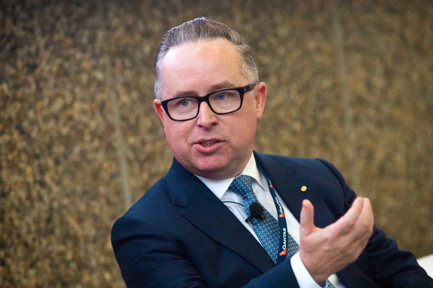 Alan Joyce, chief executive officer of Qantas Airways, during the World Aviation Festival in Amsterdam, Netherlands, on Oct. 5, 2022. 