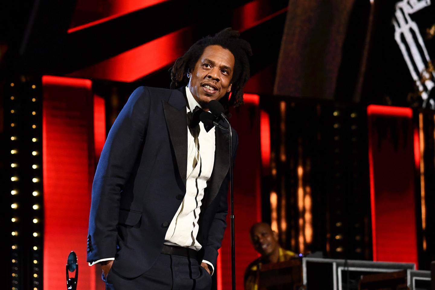 Jay-Z speaks onstage during the 36th Annual Rock & Roll Hall Of Fame Induction Ceremony