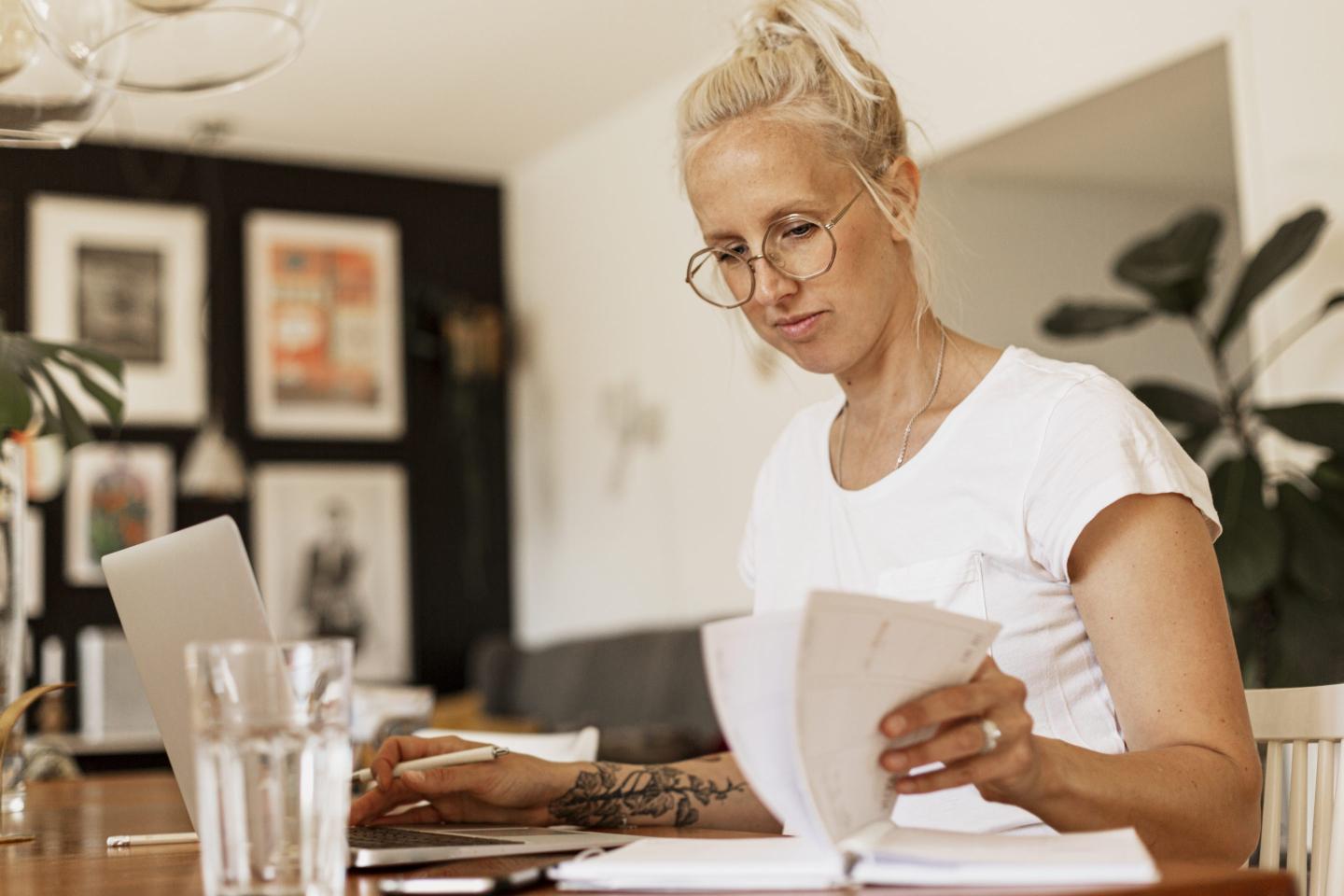 Woman working from home