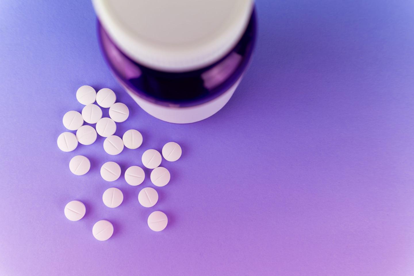 bottle with melatonin pills
