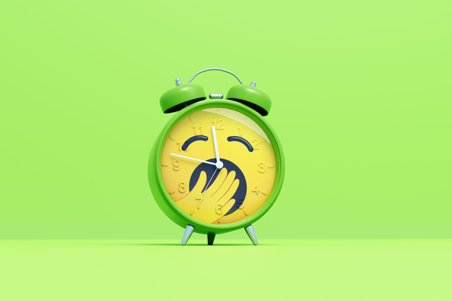 Yawning emoji alarm clock