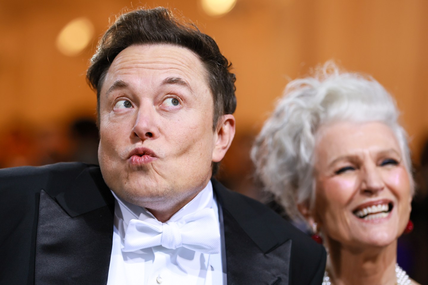 Elon Musk and Maye Musk attend the 2022 Met Gala Celebrating "In America: An Anthology of Fashion" at The Metropolitan Museum of Art on May 2, 2022 in New York City.