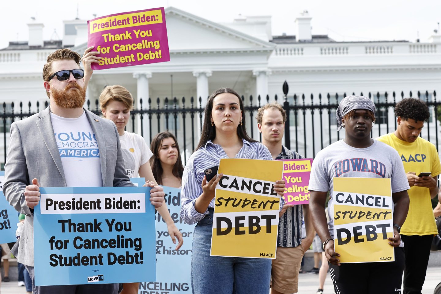 Student loan borrowers rally to celebrate President Biden’s cancellation of student debt